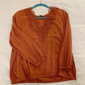 Orange lace shirt